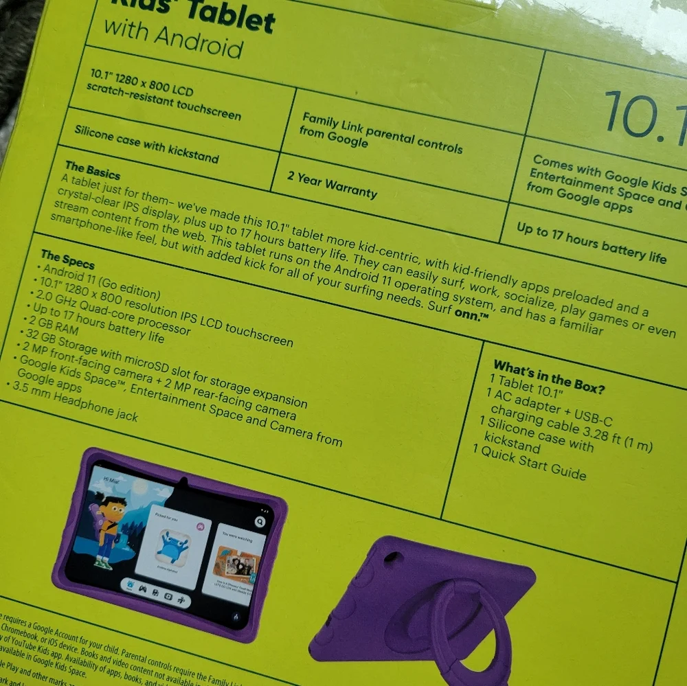 Onn kids surf tablet with Android 10.1